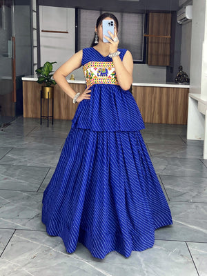Hanch Navy Blue Navratri Lehenga Set