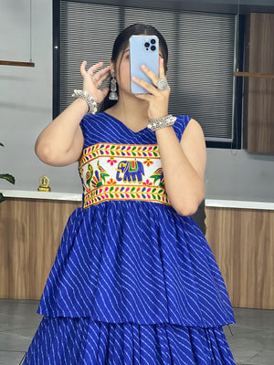 Hanch Navy Blue Navratri Lehenga Set