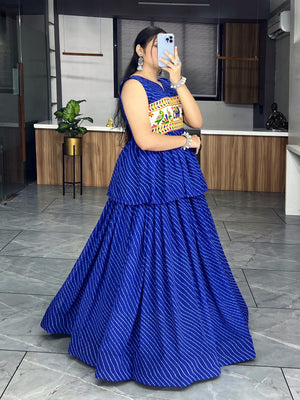 Hanch Navy Blue Navratri Lehenga Set