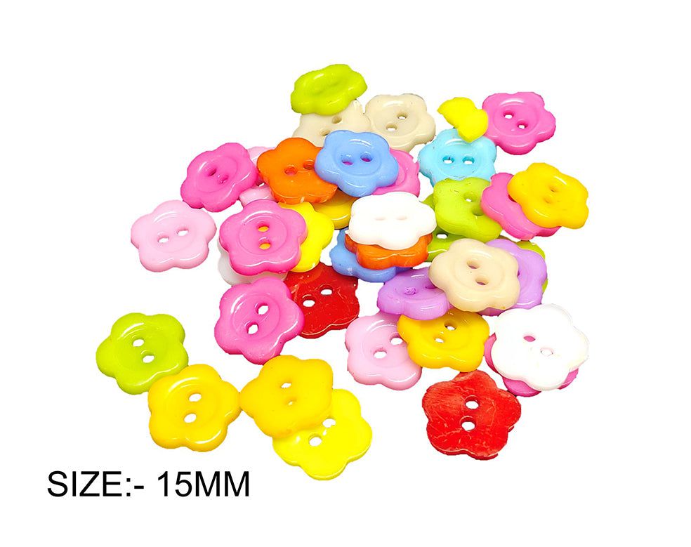 5 Petal Flower Colourful Button