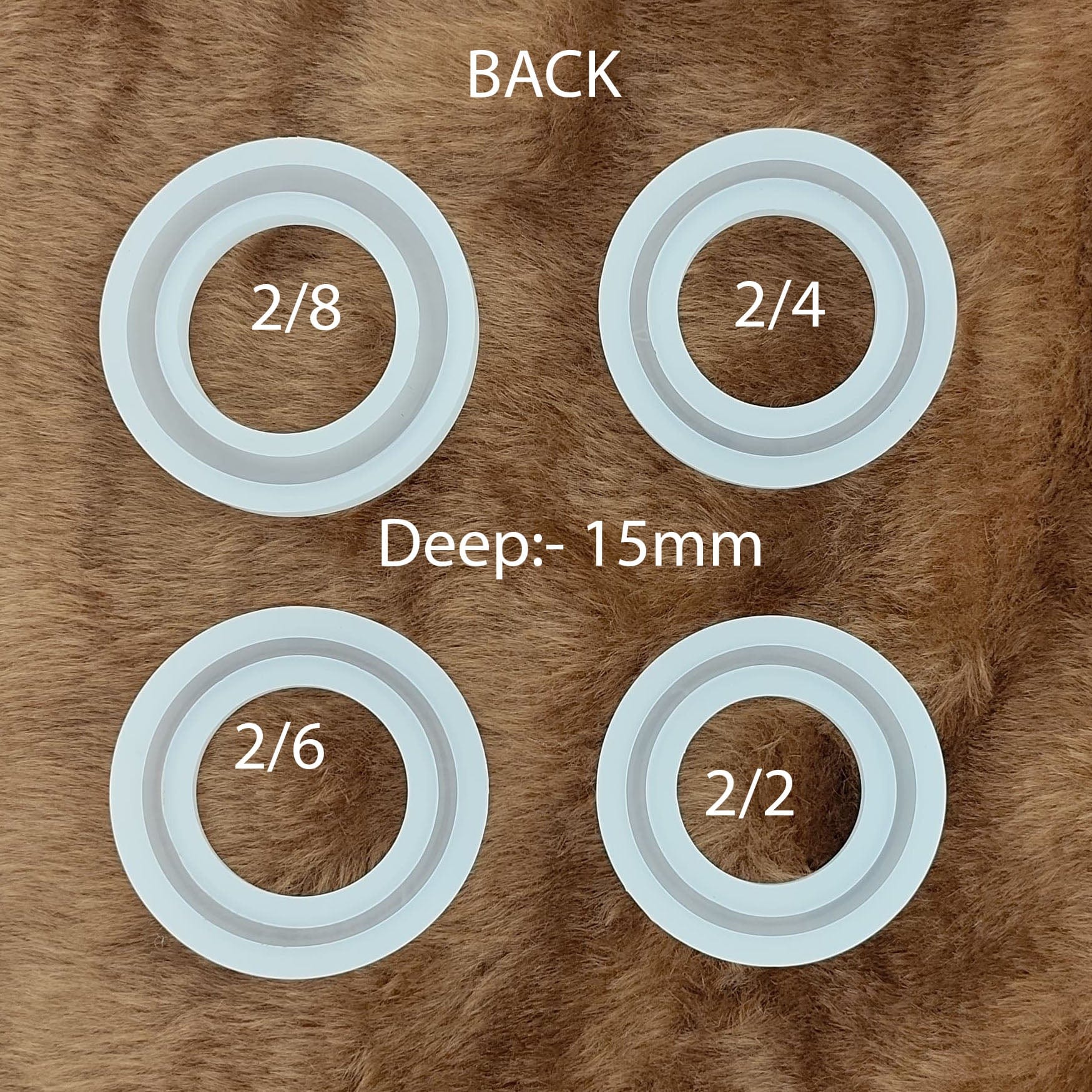 4 Pcs Deep Bangle Mould 15mm