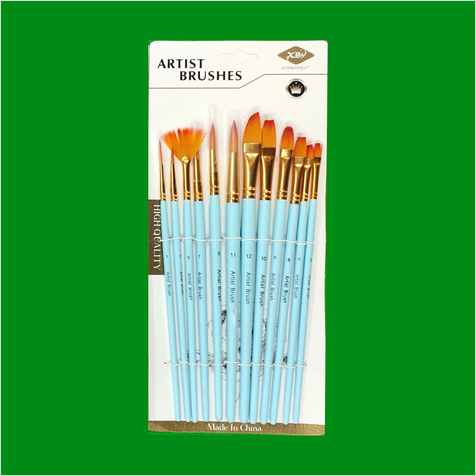 12 Pc Mix Brush Set Pastel Colours