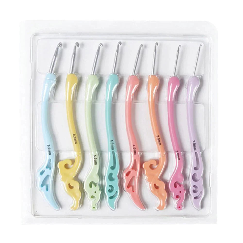 8 In 1 Crochet Hook With Bend Handle Set