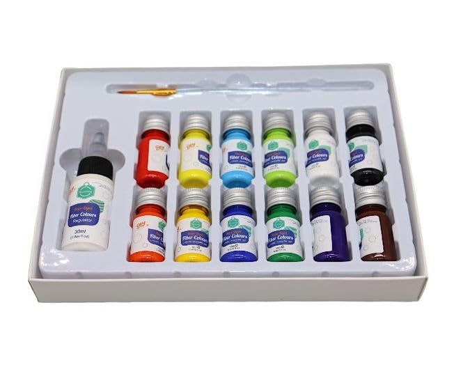 Dope-Dyed Fiber Colours DIY Kit – 12 Bright Colours for Creative Art