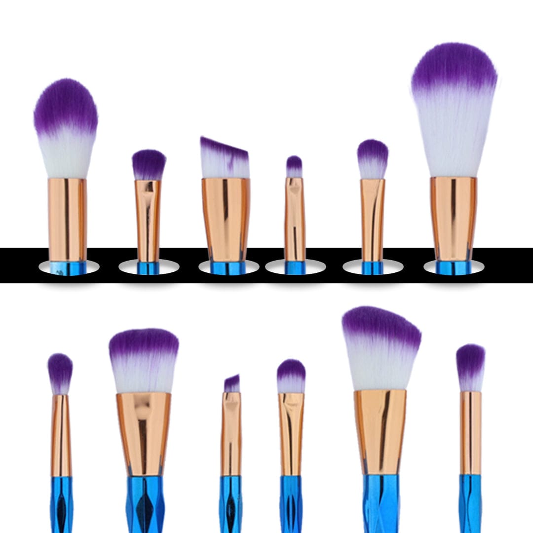 12 in 1 Makeup Art Brush Set With Dual Tone Colour Handle