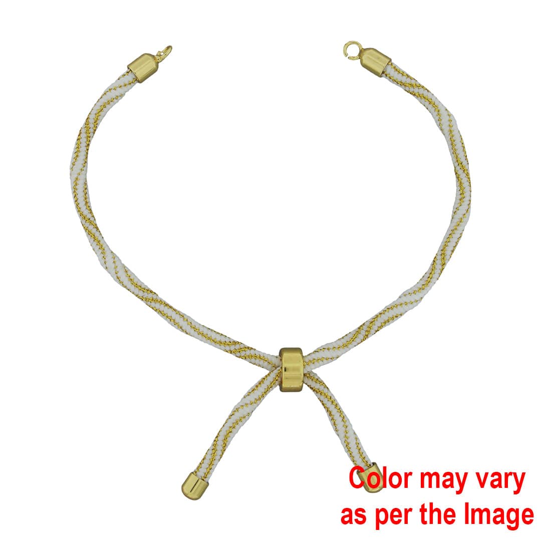 Colour And Gold Rope Bracelet With Adjustable Clasp