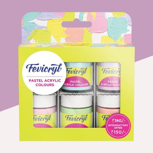 Fevicryl Pastel Acrylic Colours – 6 Serene Shades (Mrp-150/-)