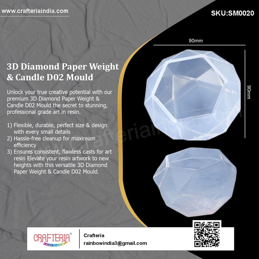 3D Diamond Paper Weight & Candle D02 Mould