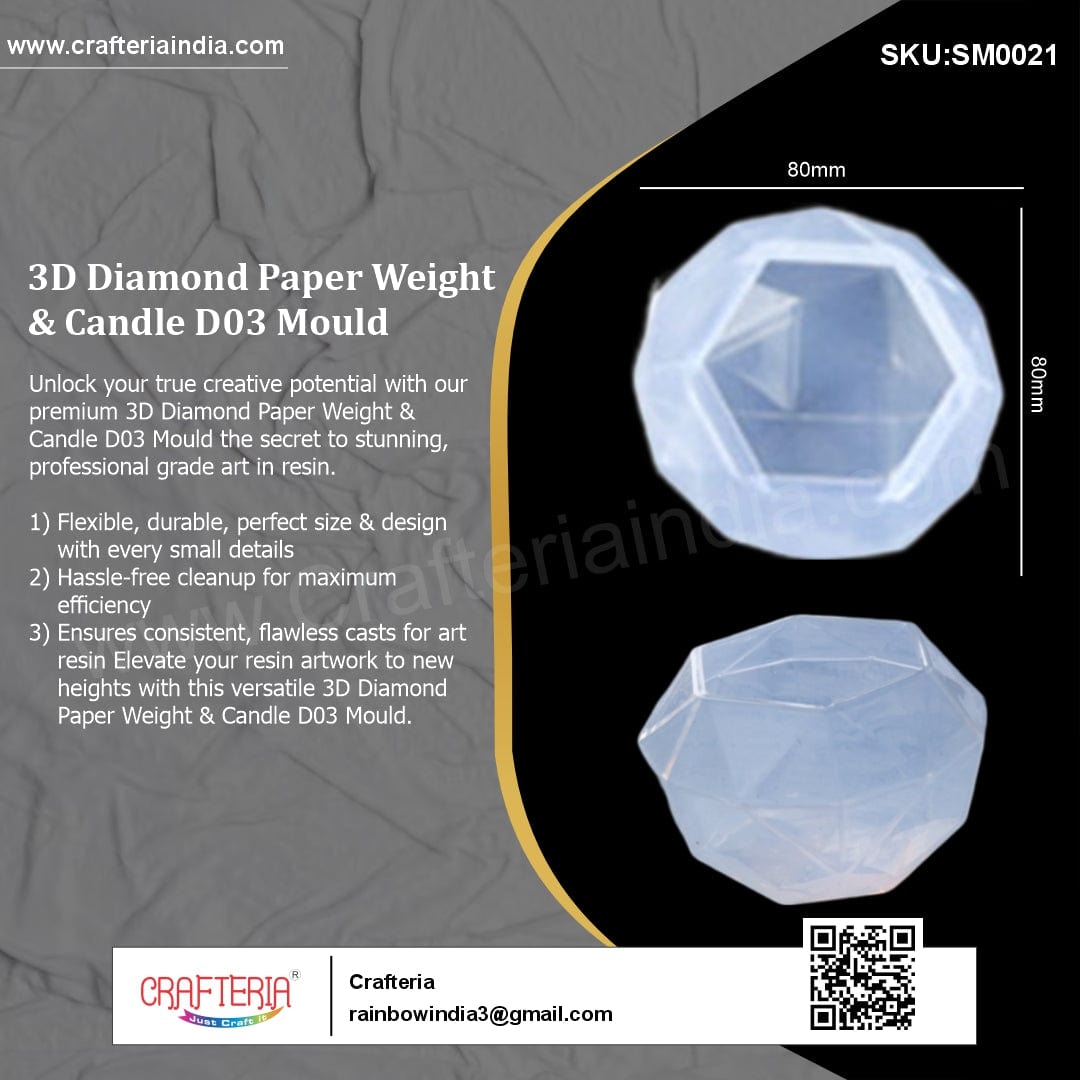 3D Diamond Paper Weight & Candle D03 Mould