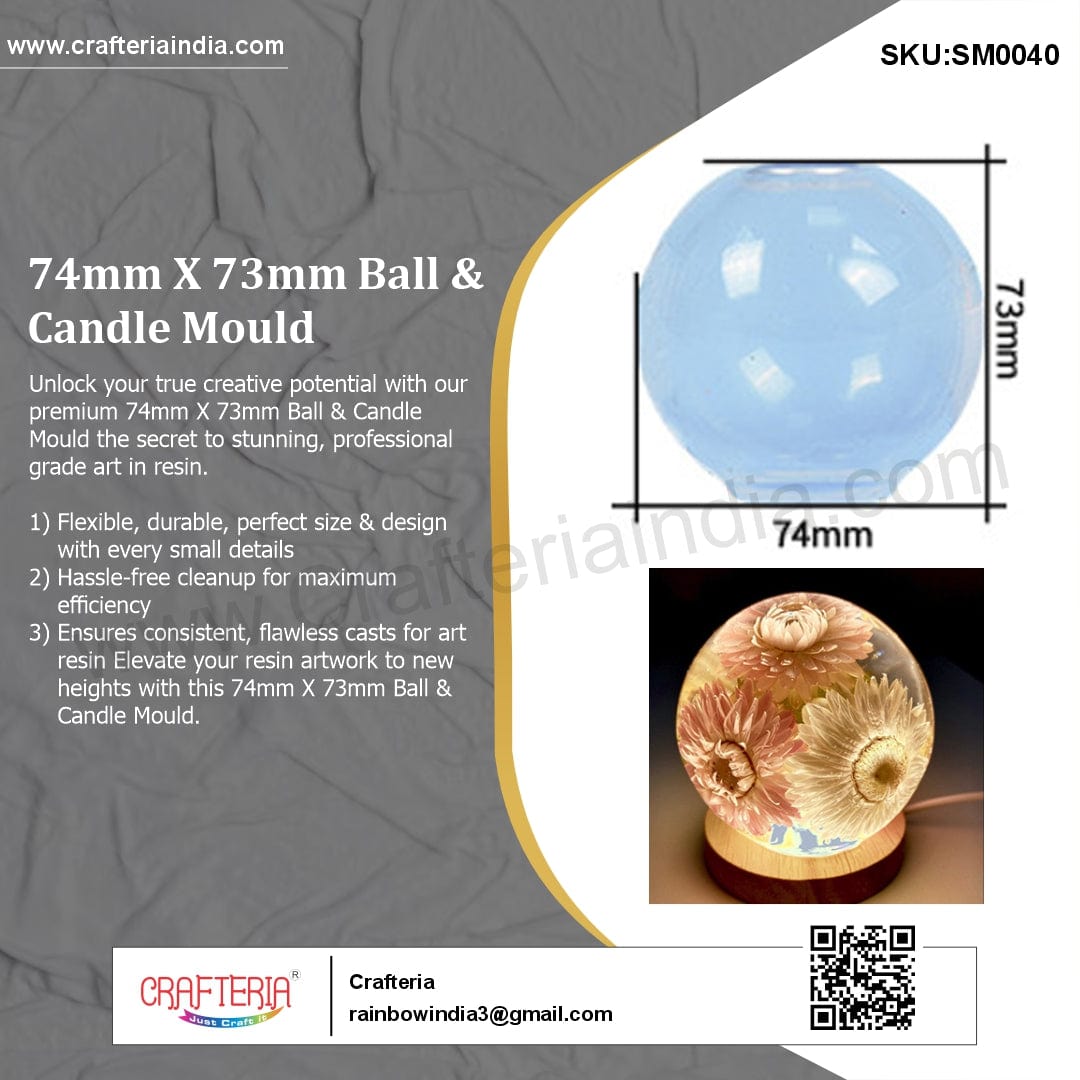 74Mm X 73Mm Ball & Candle Mould