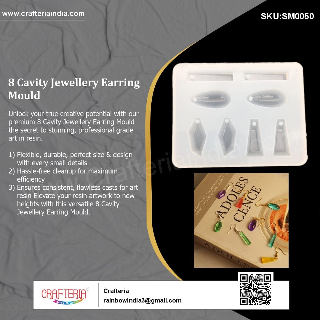 8 Cavity Jewellery Earring Mould