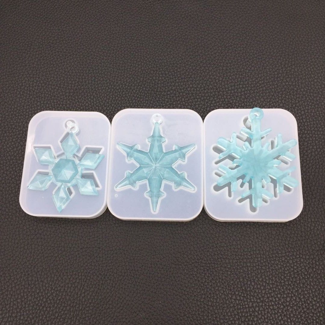 3 Cavity Snowflakes Pendant & Keychain Mould