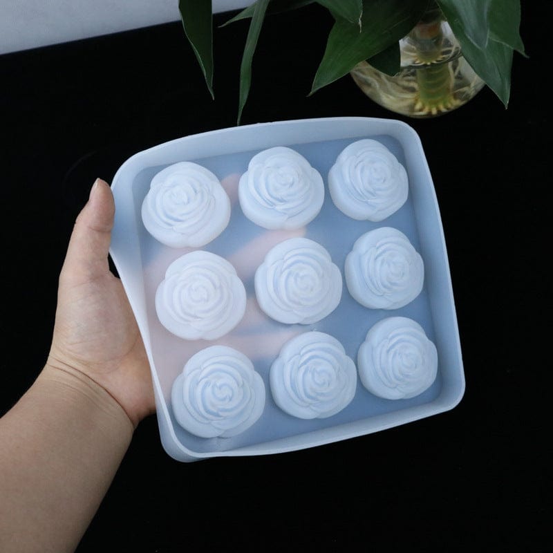 9 Cavity 3D Rose Flower Mould
