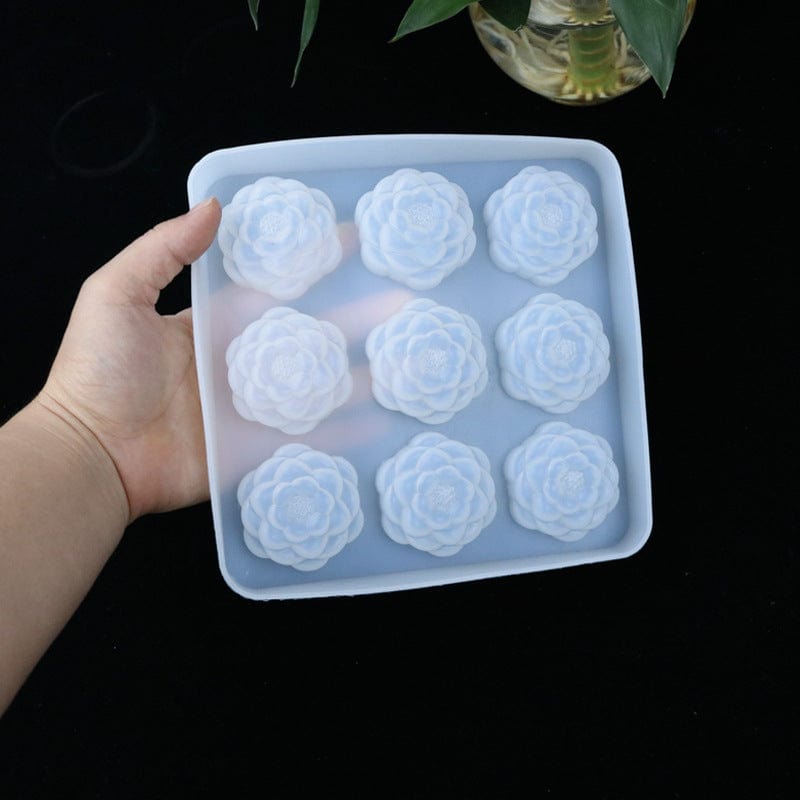 9 Cavity 3D Lotus Mould