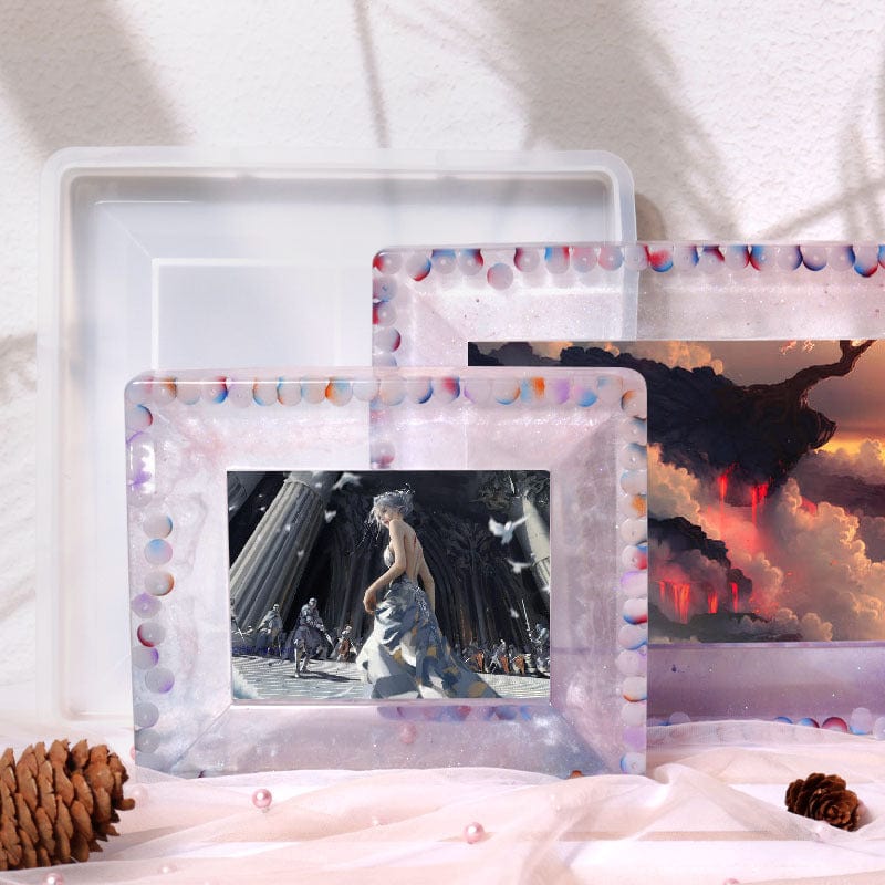 Rectangle Photo Frame & Coaster With Angular Boundary