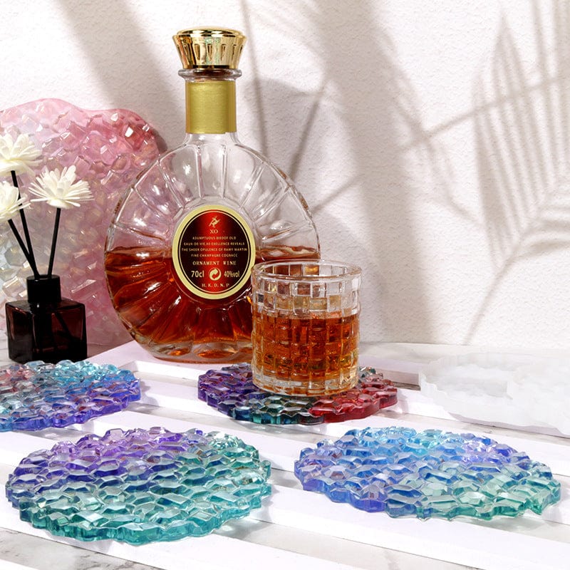 Oval Agate Mosaic Texture Coaster Mould Des No : 4