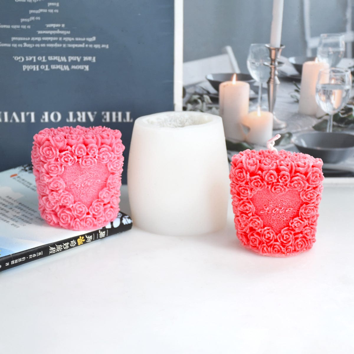 3D Rose Pillar Candle Mould