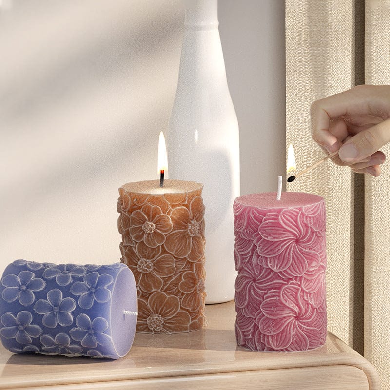 3D Daisy Flower Pillar Candle Mould