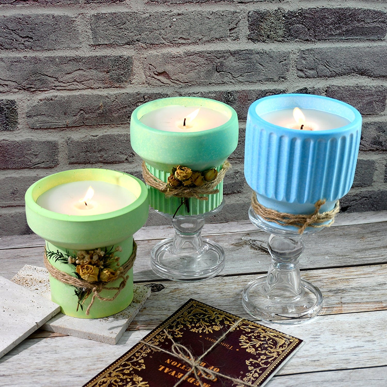 High Waist Striped Candle Holder Mould