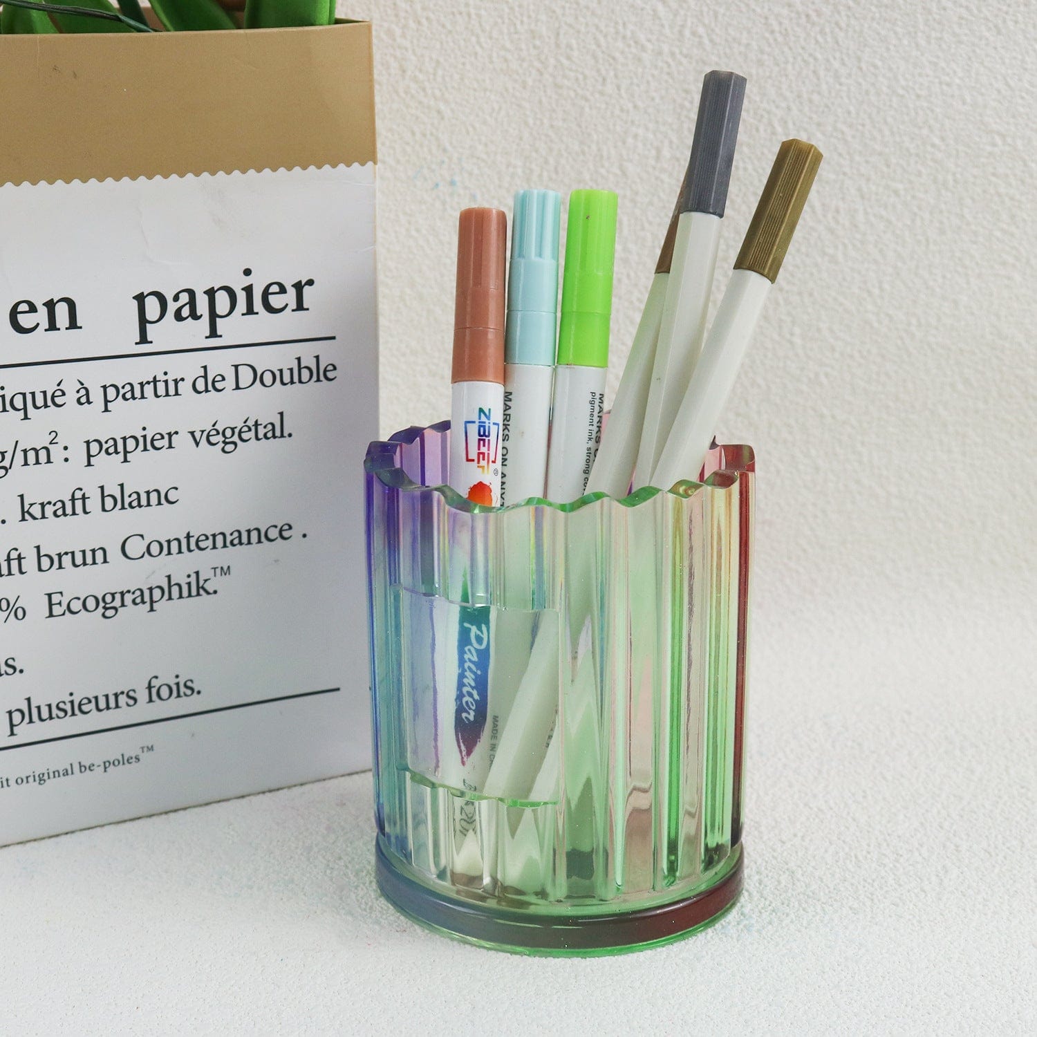 Striped Cylindrical Pen Holder Mould
