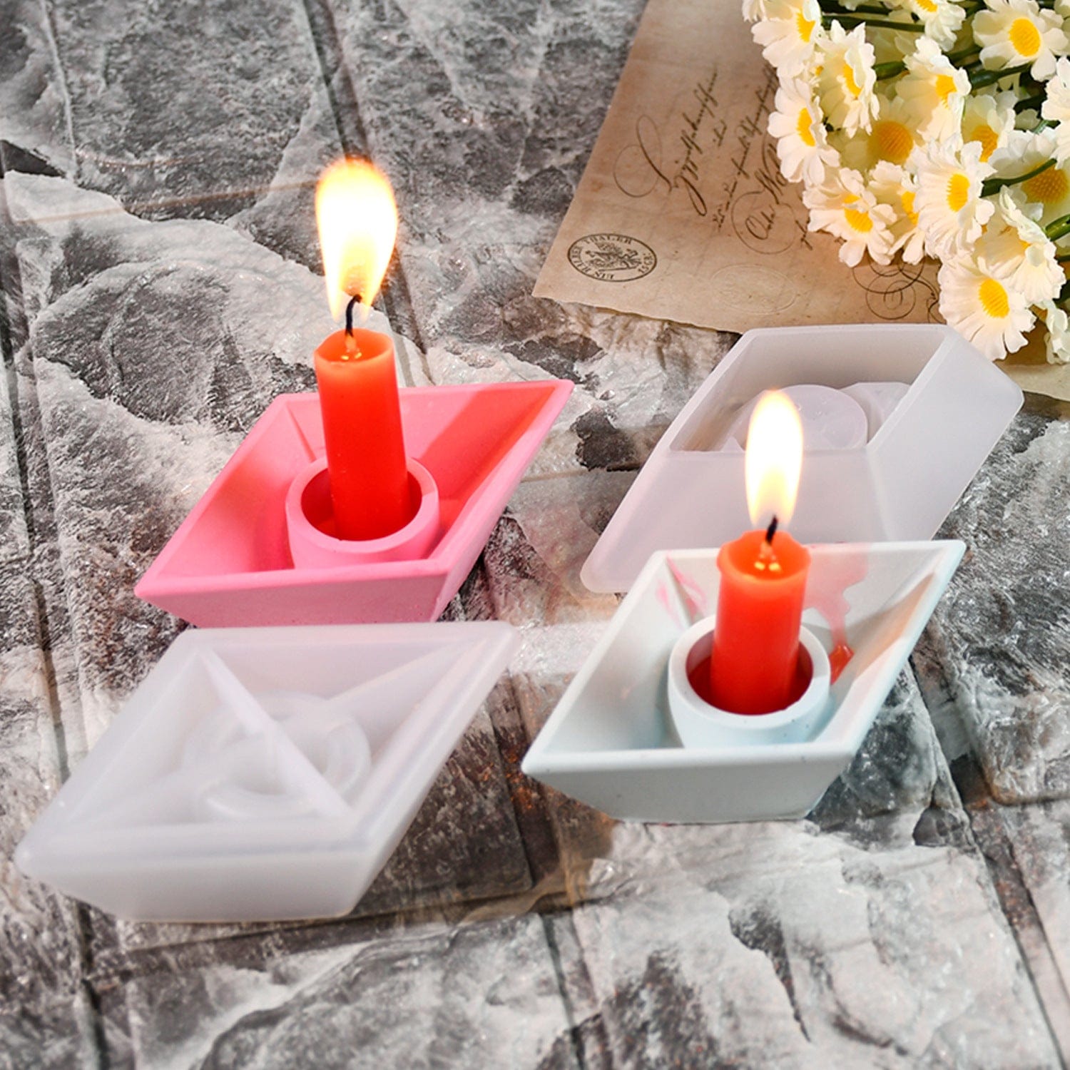 Paper Boat Candle Holder Mould