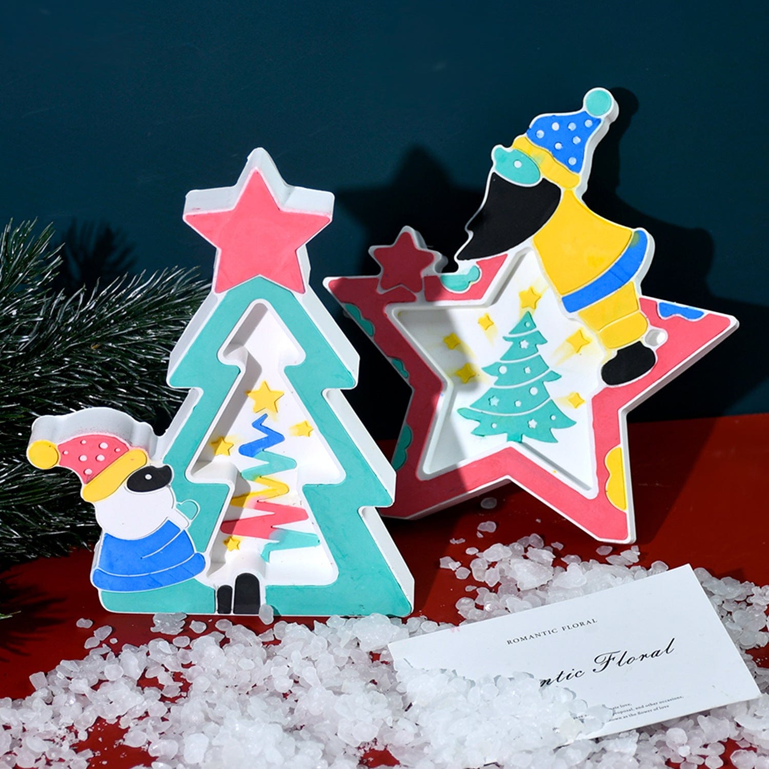 Snowmen Santa Claus With Christmas Tree Mould