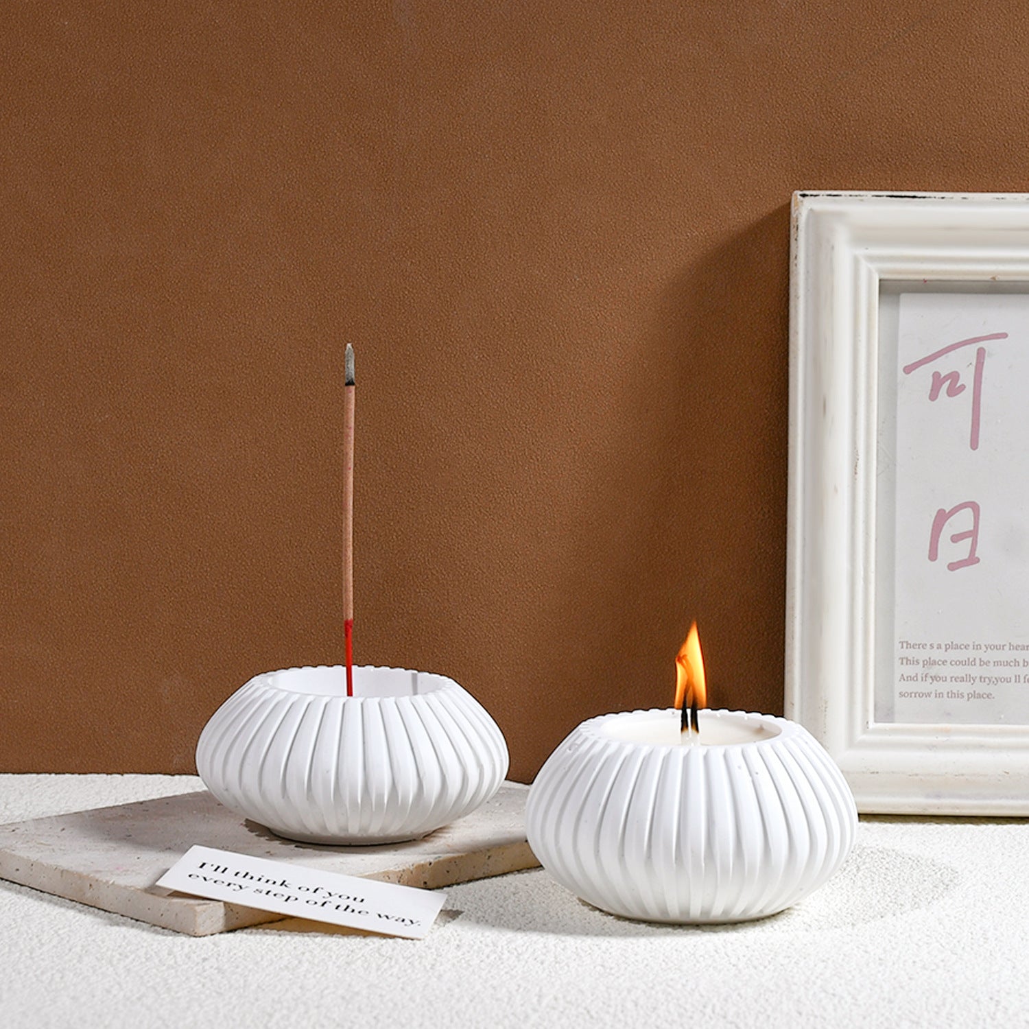 Stripe Round Incense Tray Silicon Mould