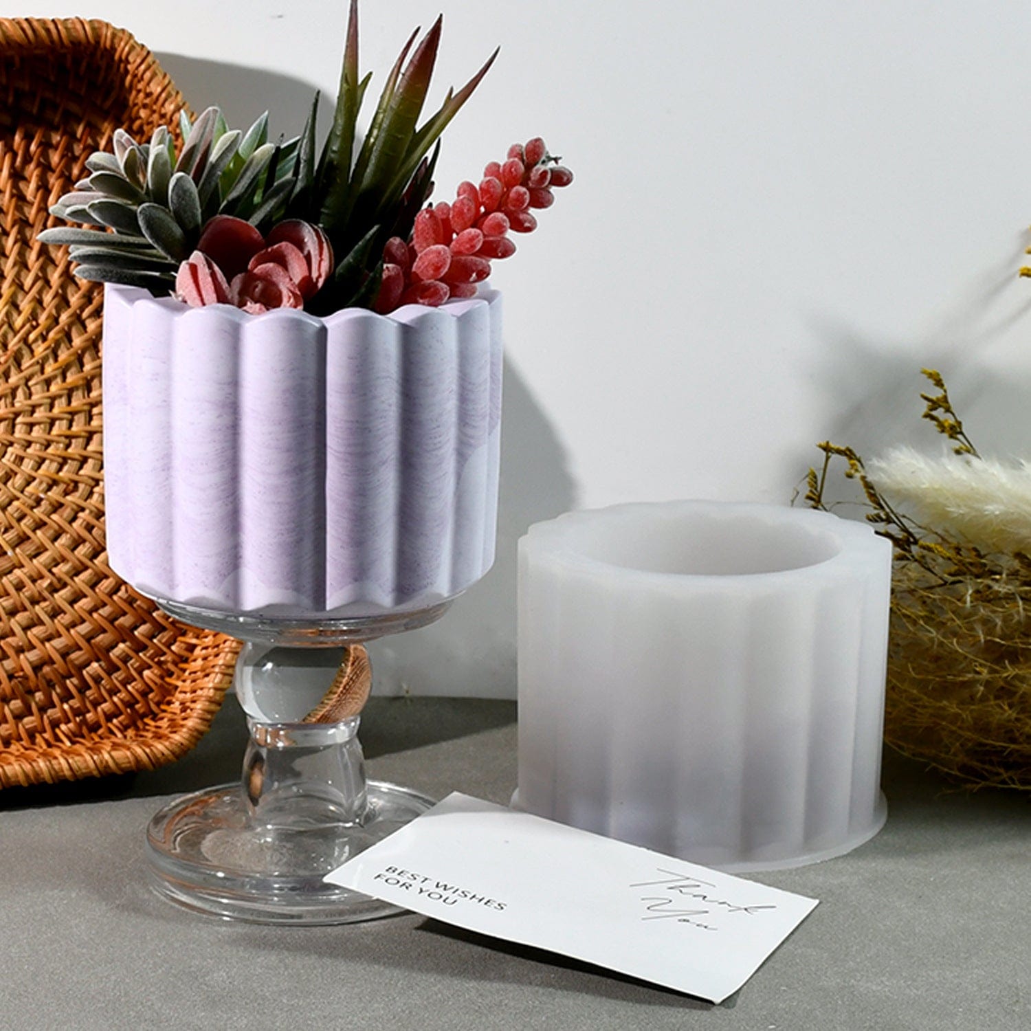 Long Stripes Planter & Candle Holder Mould