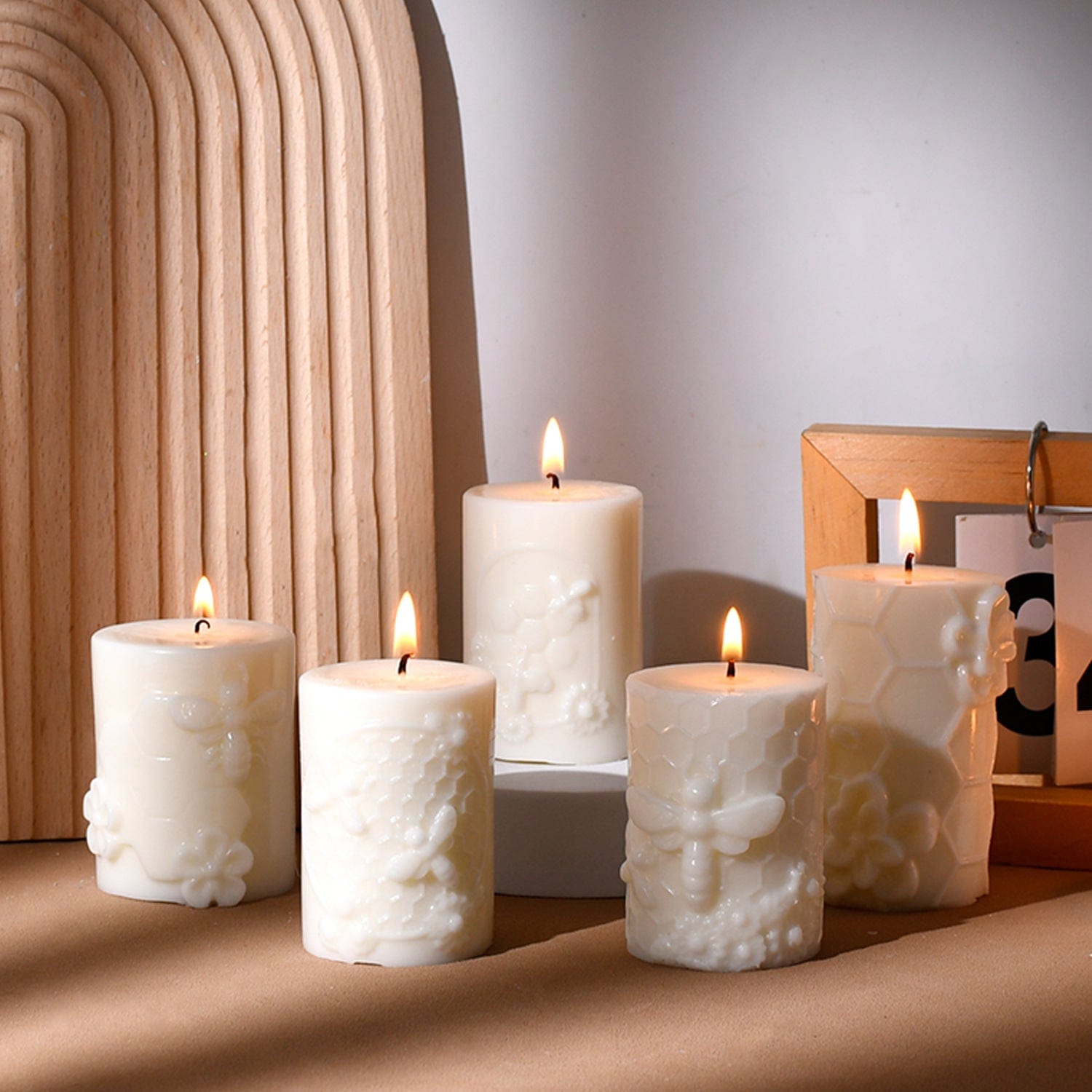 Honeycomb & Bee Theme Candle Mould