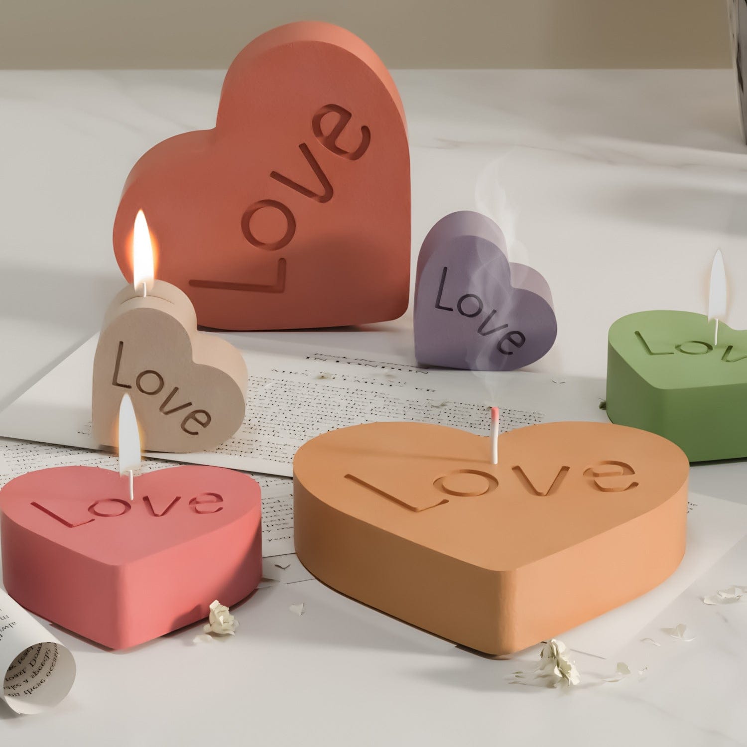 3 Cavity Heart Love Mould (Candle and Resin)