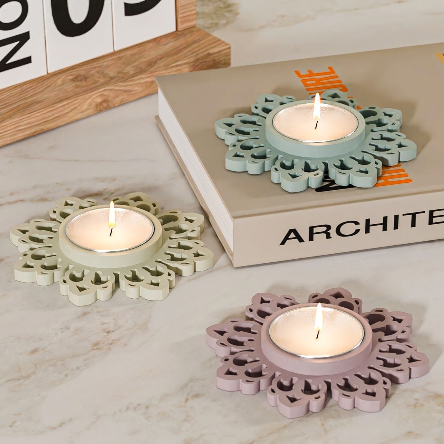 Flower Shape T-light holder Silicon Mould