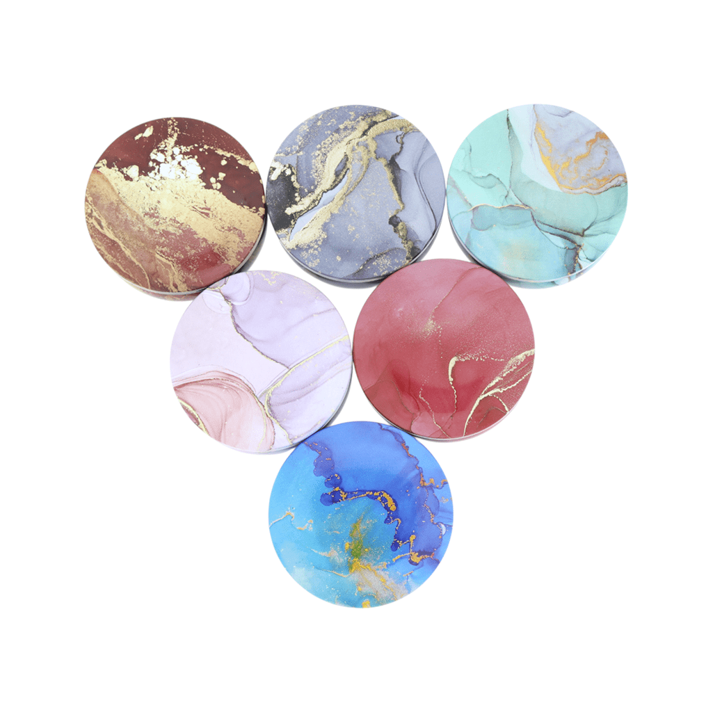 6 Pcs Marble Pattem Candle Display Jar