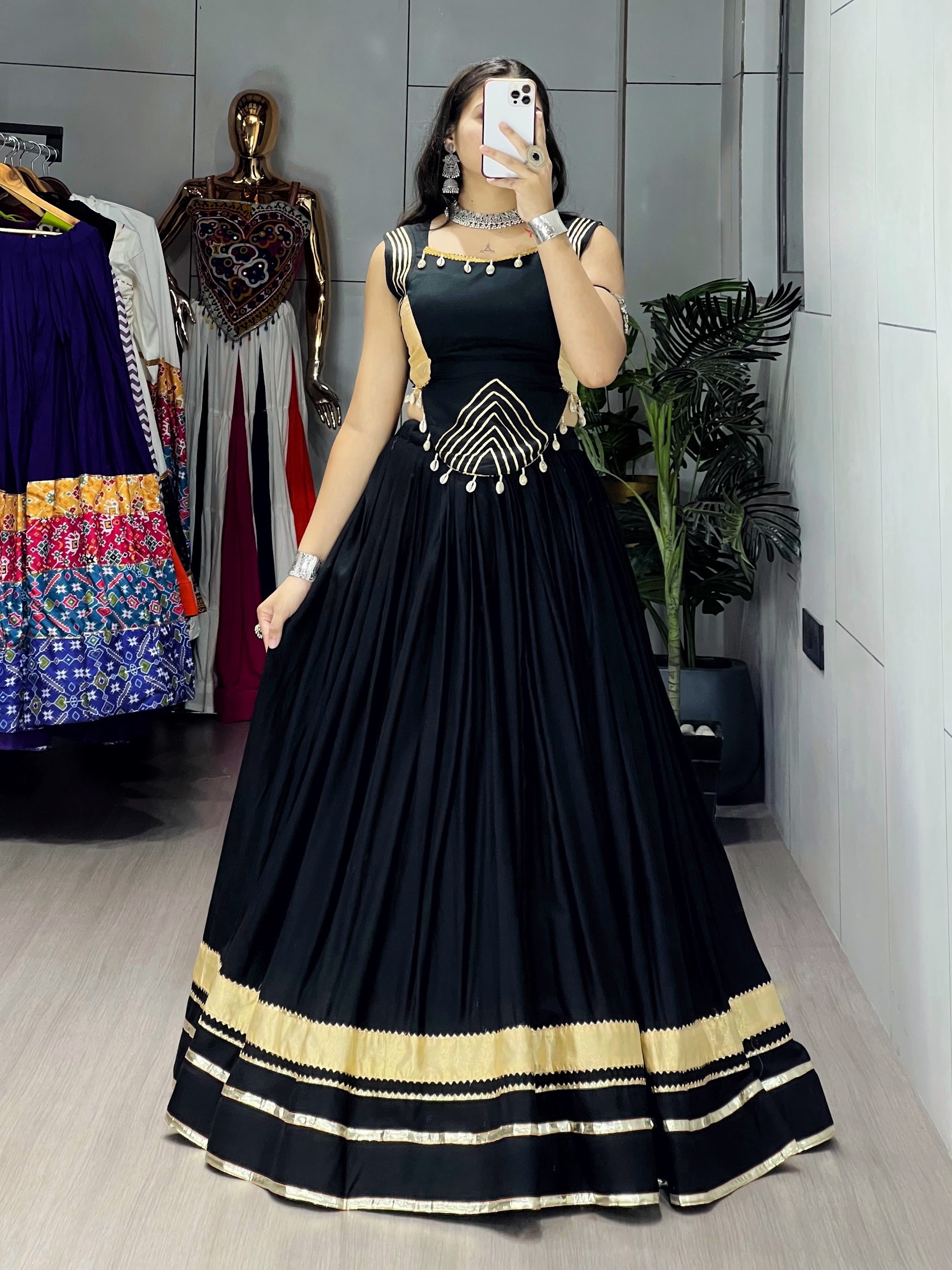 Navratri Black Ambaa Lehenga Set