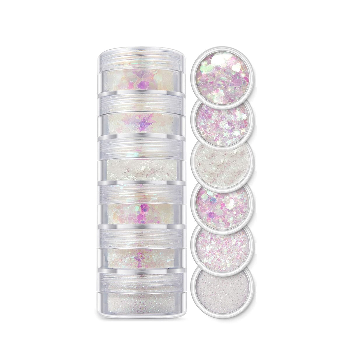 6 In 1 Glitter & Chunks Holo White Sg03