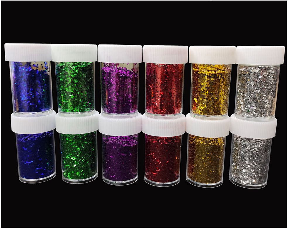 12 In 1 6 Col Big Partical Glitter Powder