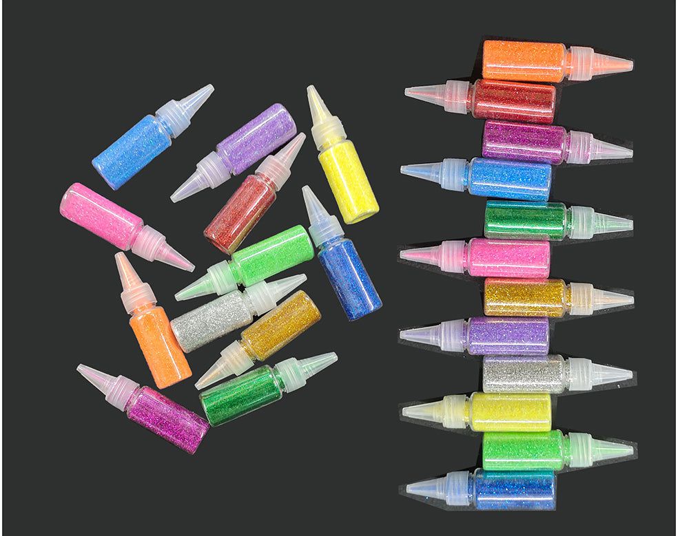 12 In 1 Glitter Powder Dropper Bottle Set