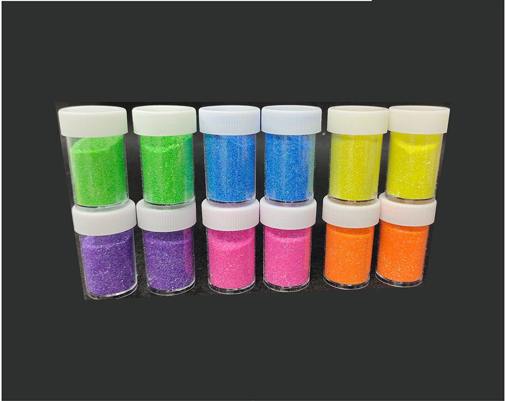 12 In 1 6 Flourscent Glitter Powder