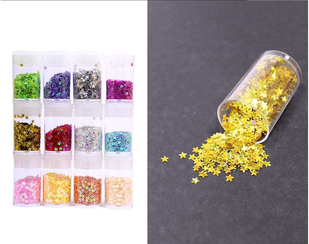 Rainbow Neon Star Glitter