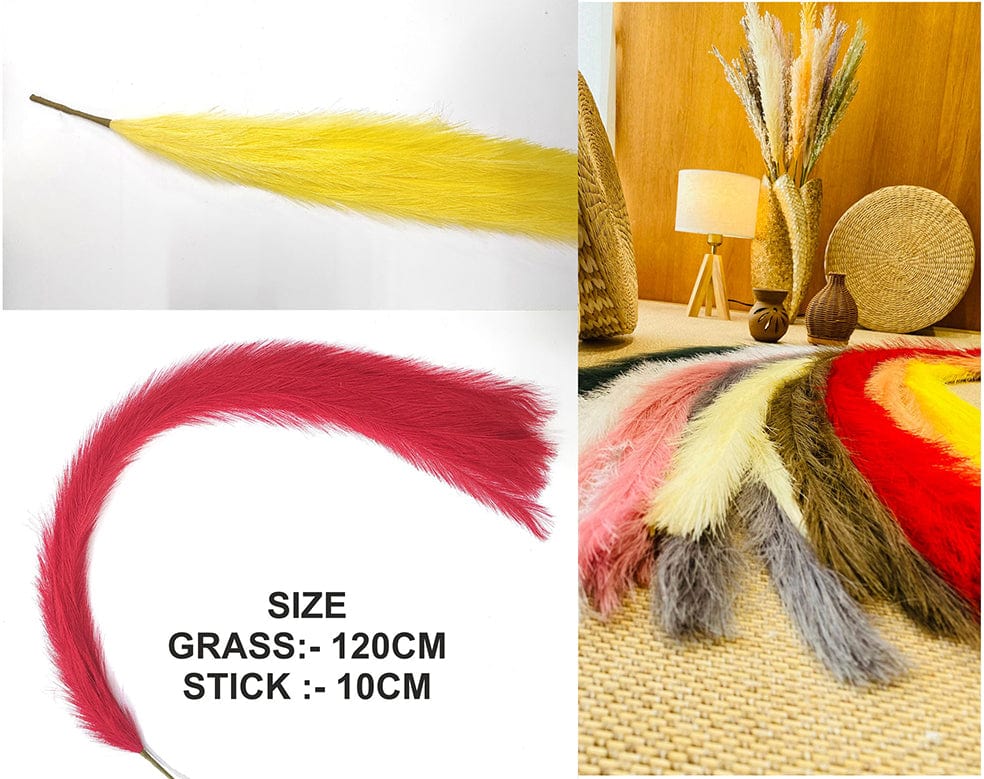 Yellow Faux Boho Pampas Grass