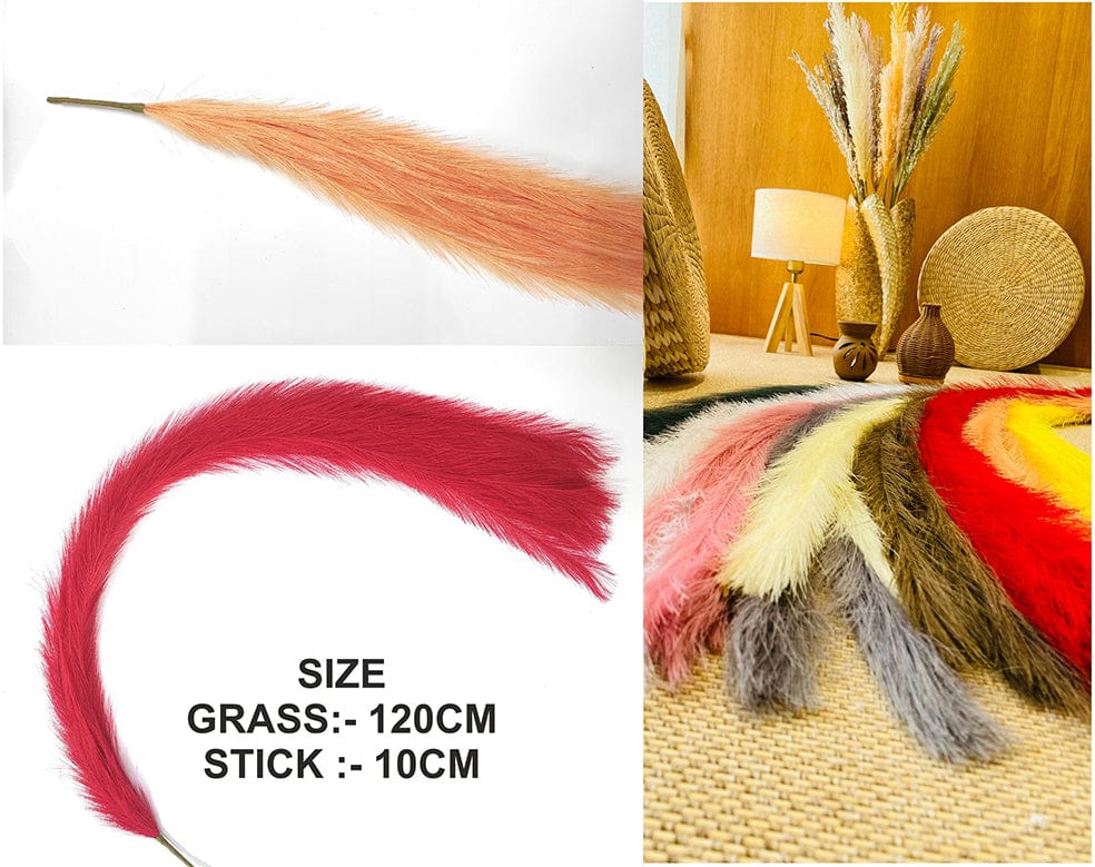 Peach Faux Boho Pampas Grass