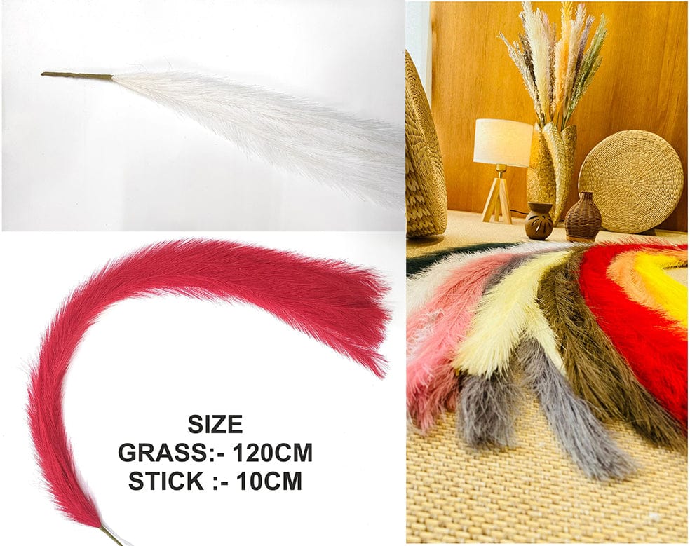 White Faux Boho Pampas Grass