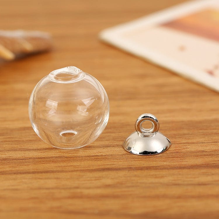 Big Glass Globe Charm With Gold Cap