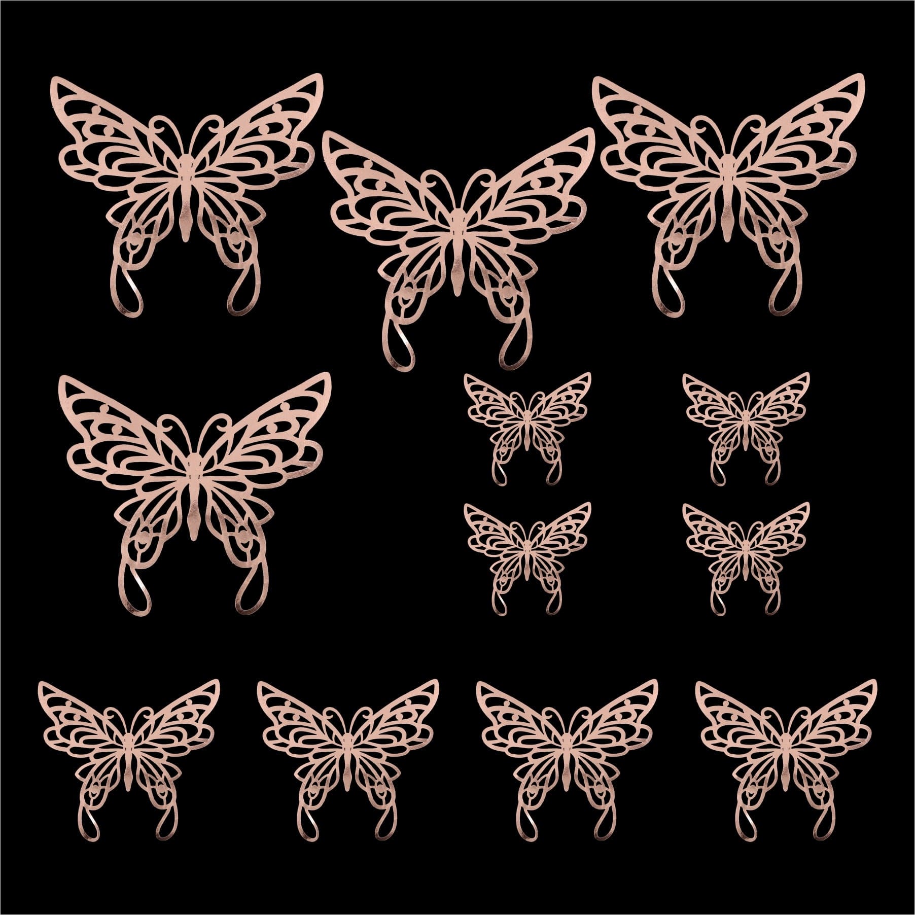 3D Metallic Butterflies Decoration D09