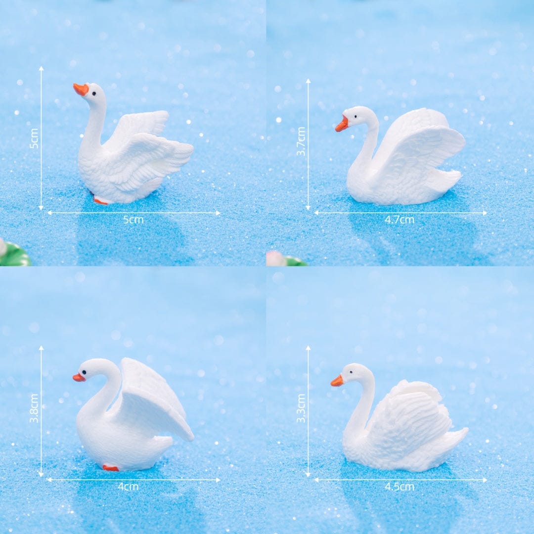 4Pcs Swan Miniatures
