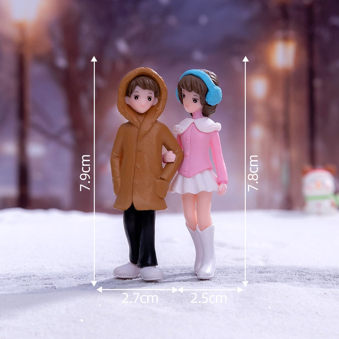 2Pcs Winter Couple Miniature Set
