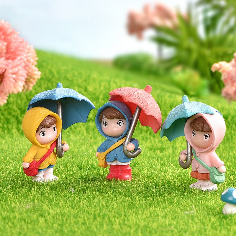 Kids Holding Umbrella (4 Pcs)