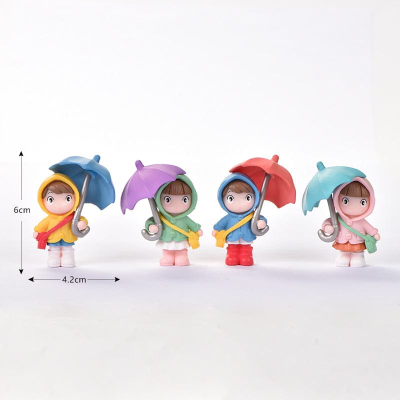 Kids Holding Umbrella (4 Pcs)