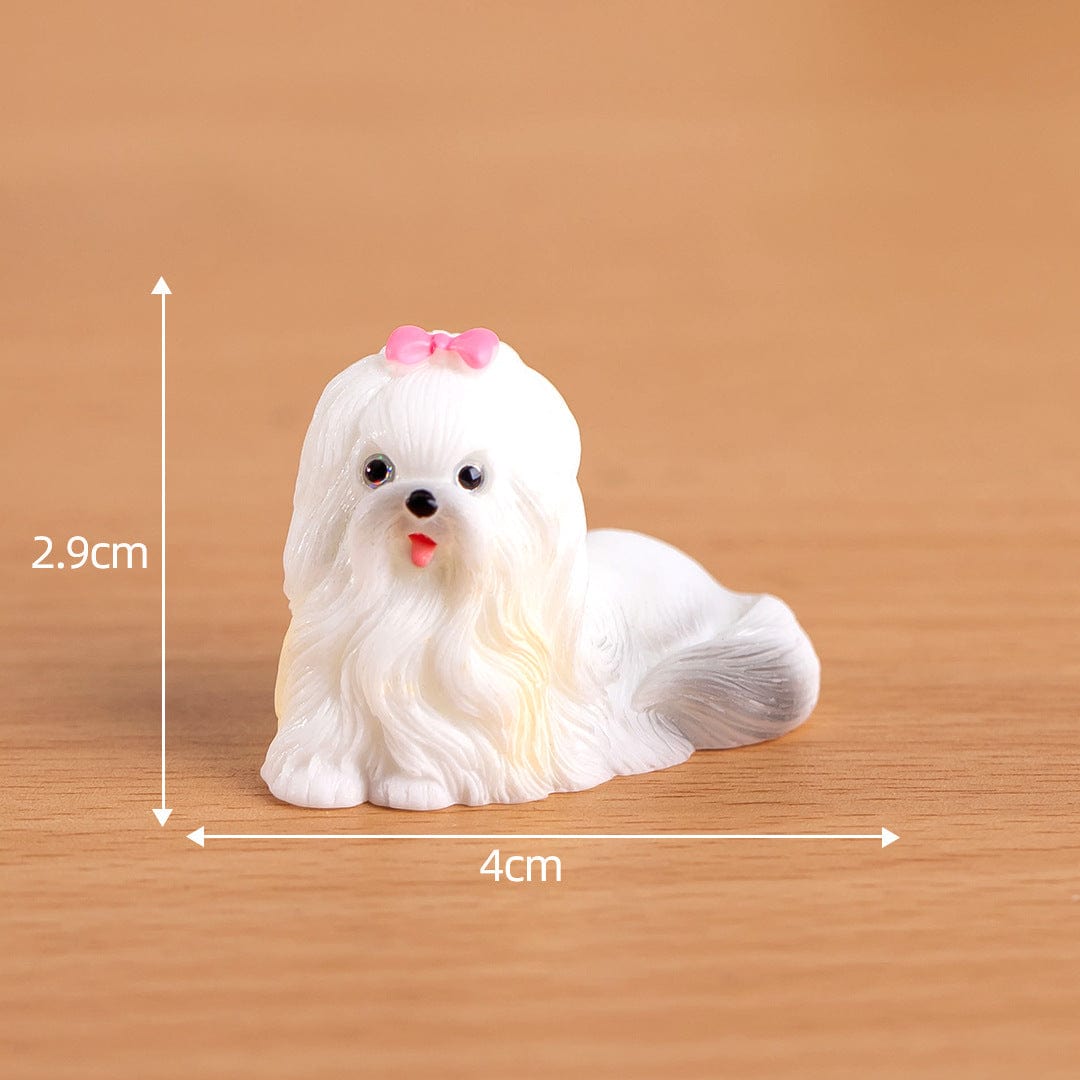 Pink Bow Black Tail Maltese Dog