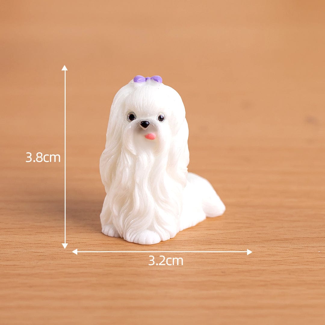 Purple Bow White Tail Maltese Dog