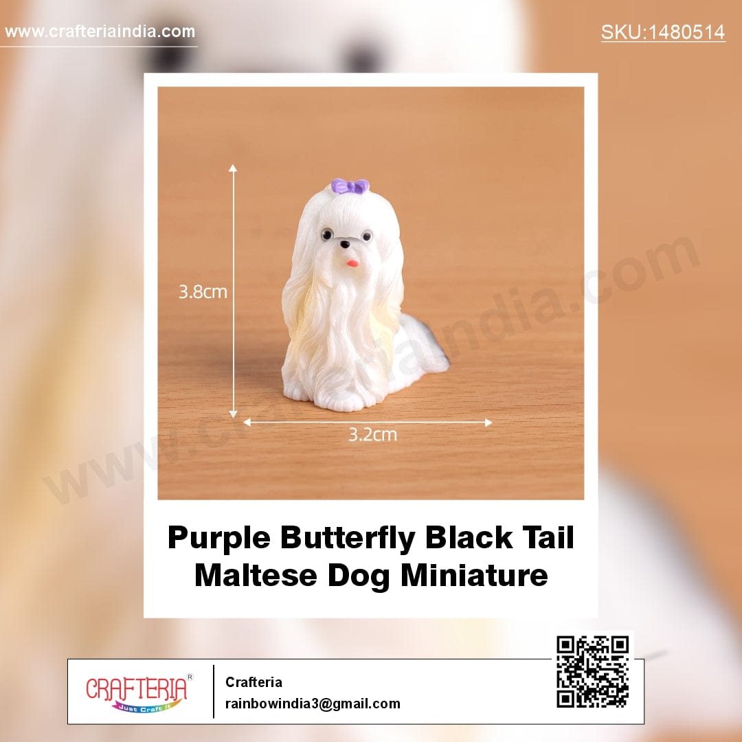 Purple Butterfly Black Tail Maltese Dog